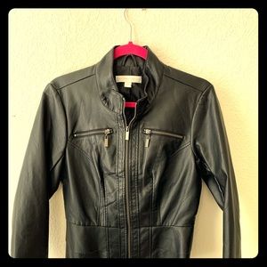 Black Nine West Faux Leather Jacket
